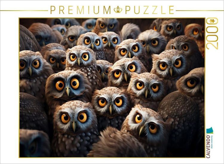 Produktbild: CALVENDO Puzzle Viele Eulen auf einem Bild | 2000 Teile Lege-Gr&ouml;&szlig;e 90x67cm Foto-Puzzle f&uuml;r gl&uuml;ckliche Stunden