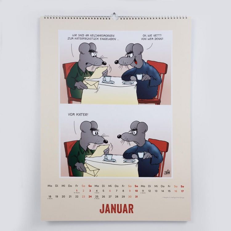 Produktbild: Uli Stein Tierisch gro&szlig;er Kalender 2027: Monatskalender f&uuml;r die Wand im Gro&szlig;format