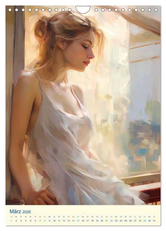 Produktbild: Feminine Romantik &ndash; Impressionistische Bilder (Wandkalender 2026 DIN A4 hoch), CALVENDO Monatskalender
