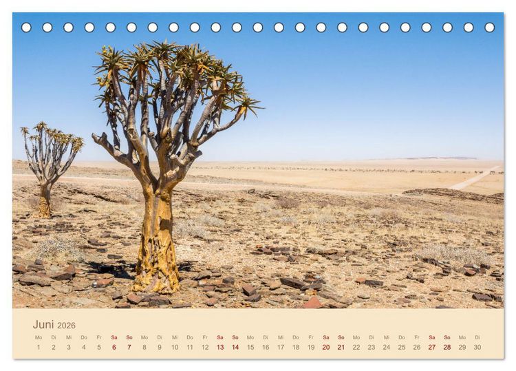 Produktbild: Einmalige Landschaften in Afrika (Tischkalender 2026 DIN A5 quer), CALVENDO Monatskalender