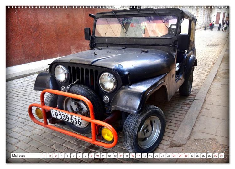 Produktbild: Cuba Jeeps - Gel&auml;ndewagen Oldtimer (hochwertiger Premium Wandkalender 2026 DIN A2 quer), Kunstdruck in Hochglanz