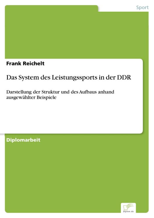 Produktbild: Das System des Leistungssports in der DDR