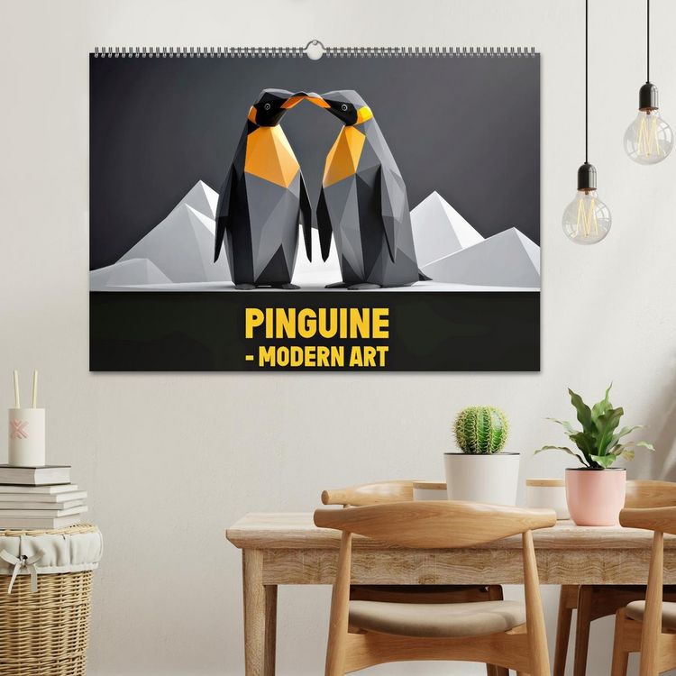 Produktbild: PINGUINE - modern Art (Wandkalender 2026 DIN A2 quer), CALVENDO Monatskalender