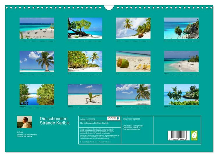 Produktbild: Die sch&ouml;nsten Str&auml;nde Karibik (Wandkalender 2026 DIN A3 quer), CALVENDO Monatskalender