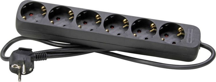 Produktbild: Kopp 120615007 Steckdosenleiste 6fach Schwarz Schutzkontakt 1St.