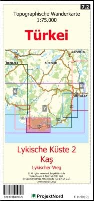 Produktbild: Lykische K&uuml;ste 2 - Kaş - Lykischer Weg - Topographische Wanderkarte 1:75.000 T&uuml;rkei (Blatt 7.2)