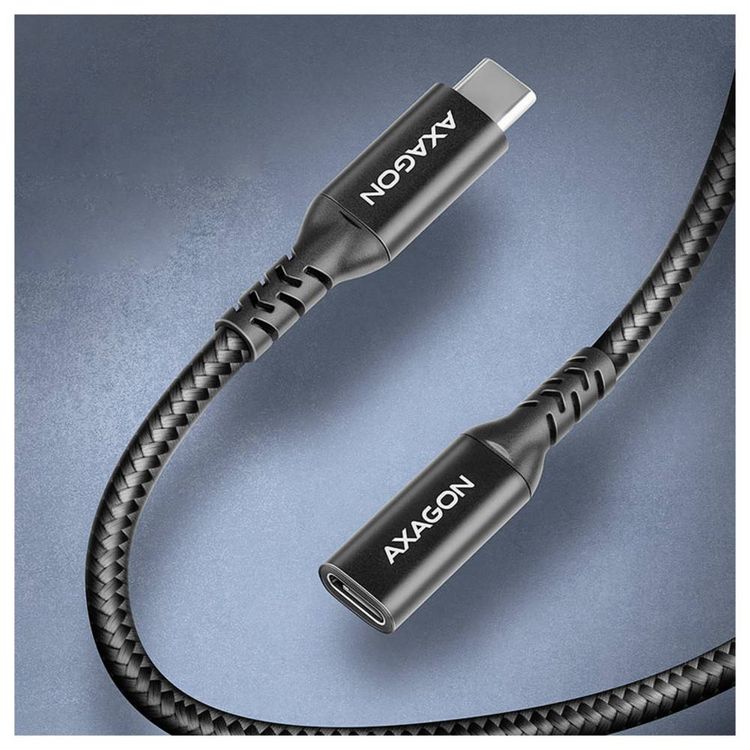 Produktbild: AXAGON USB-C&reg; Kabel USB 3.2 Gen2 USB-C&reg; Buchse, USB-C&reg; Stecker 0.5 m gesleeved BUCM32-CF05AB