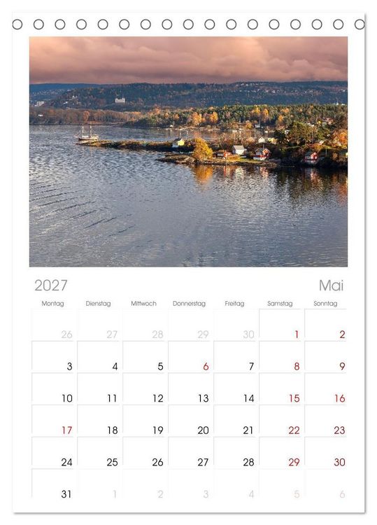 Produktbild: Tischplaner 2027 - Oslo mit dem Oslofjord (A5 Tischkalender zum Aufstellen) CALVENDO