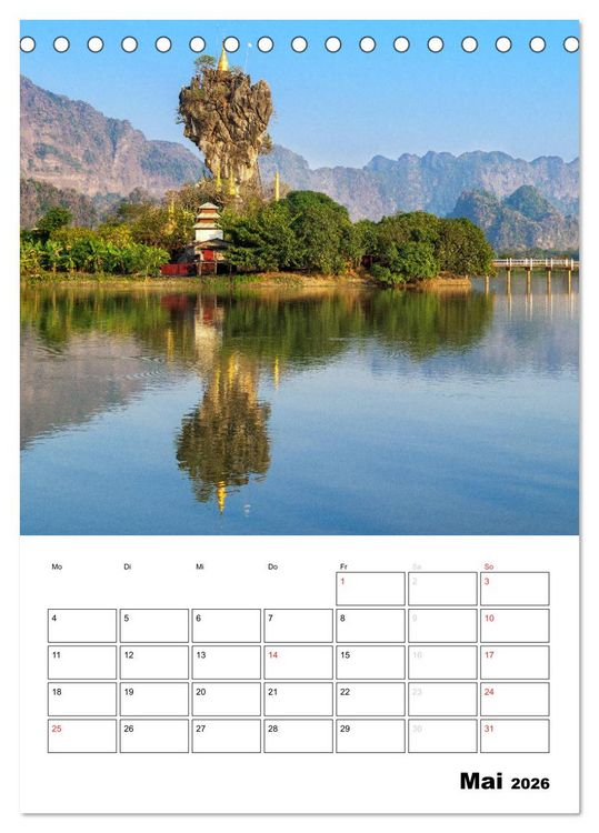 Produktbild: MYANMAR - Mein Urlaubsplaner (Tischkalender 2026 DIN A5 hoch), CALVENDO Monatskalender