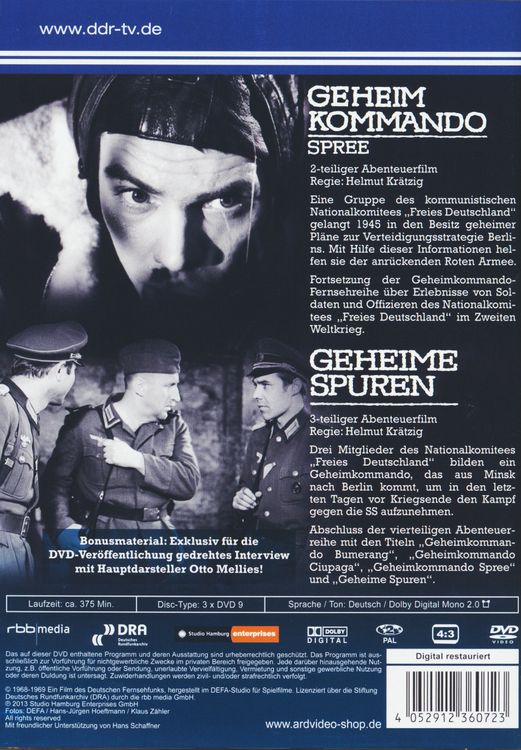 Produktbild: Geheimkommando Spree/Geheime Spuren - DDR TV-Archiv [3DVDs]