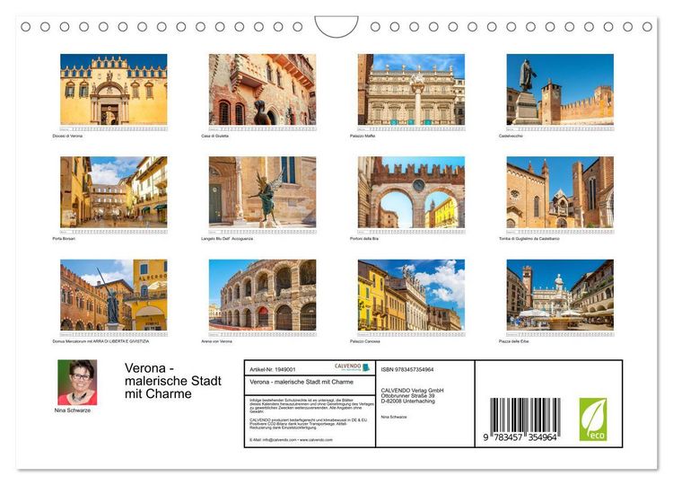 Produktbild: Verona - malerische Stadt mit Charme (Wandkalender 2026 DIN A4 quer), CALVENDO Monatskalender
