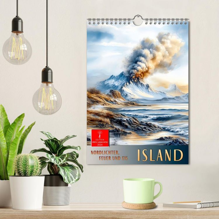 Produktbild: Island - Nordlichter, Feuer und Eis (Wandkalender 2026 DIN A4 hoch), CALVENDO Monatskalender