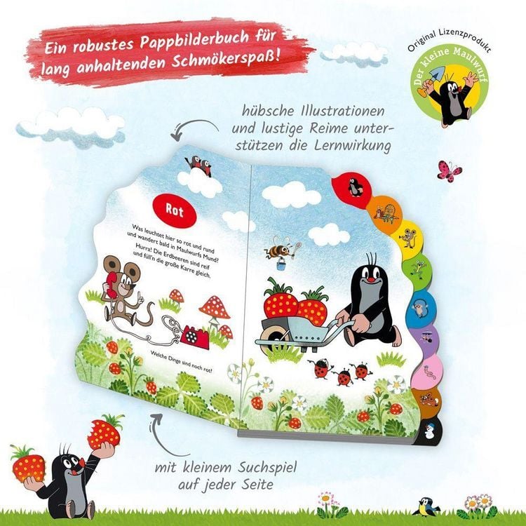 Produktbild: Tr&ouml;tsch Der kleine Maulwurf Pappenbuch mit Register Meine allerersten Farben