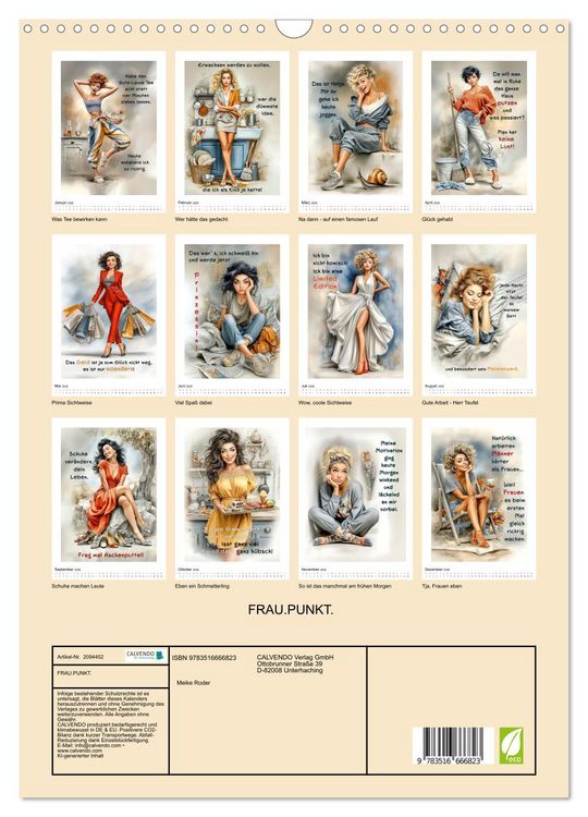 Produktbild: FRAU.PUNKT. (Wandkalender 2026 DIN A3 hoch), CALVENDO Monatskalender