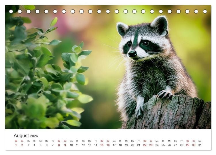 Produktbild: Frech, flauschig, fantastisch - Der Waschb&auml;ren-Kalender (Tischkalender 2026 DIN A5 quer), CALVENDO Monatskalender