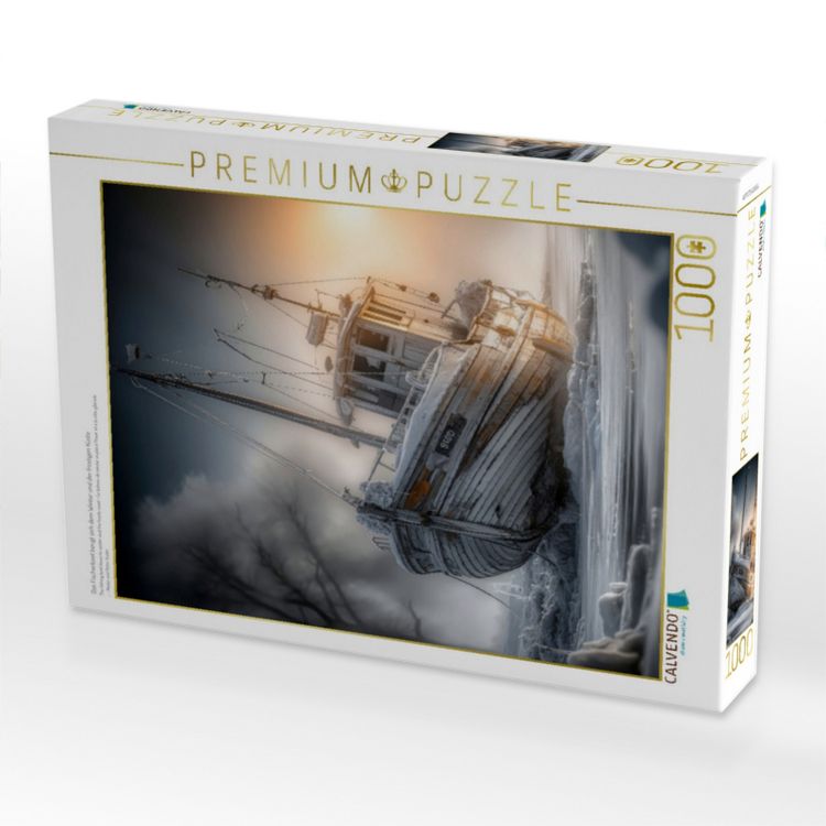 Produktbild: CALVENDO Puzzle Das Fischerboot beugt sich dem Winter und der frostigen K&uuml;ste | 1000 Teile Lege-Gr&ouml;&szlig;e 64x48cm Foto-Puzzle f&uuml;r gl&uuml;ckliche Stunden