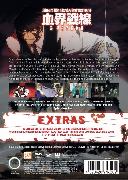 Produktbild: Blood Blockade Battlefront - Staffel 2 - Limited Ed. - Vol.1 (Ep. 1-4)