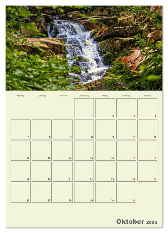 Produktbild: Harzwanderung zu den Ilsef&auml;llen - Terminplaner (Tischkalender 2026 DIN A5 hoch), CALVENDO Monatskalender