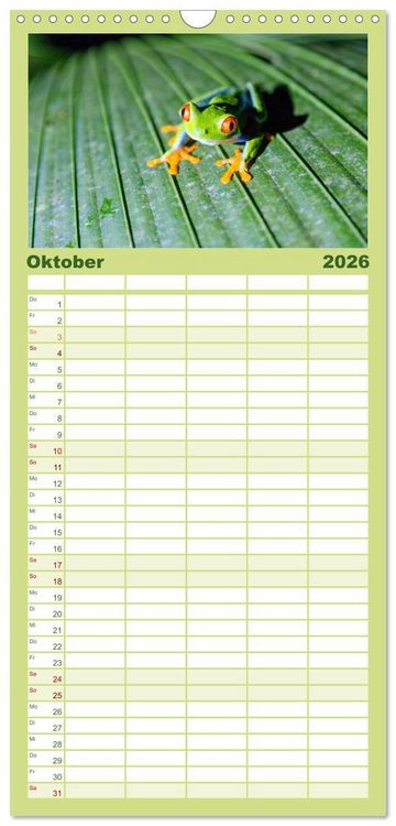 Produktbild: Familienplaner 2026 - Costa Rica - Tierwelt und Landschaften mit 5 Spalten (Wandkalender, 21 x 45 cm) CALVENDO