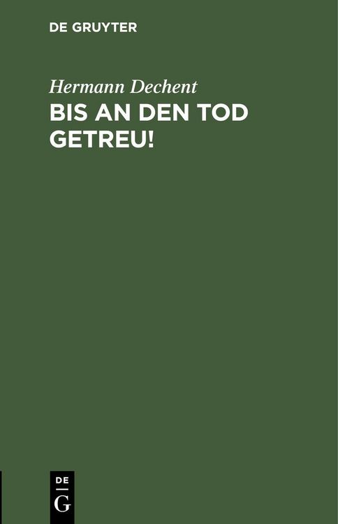 Produktbild: Bis an den Tod getreu!