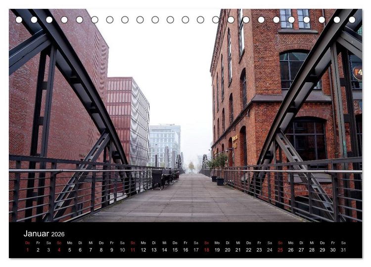 Produktbild: Hafencity Hamburg &ndash; die Perspektive (Tischkalender 2026 DIN A5 quer), CALVENDO Monatskalender