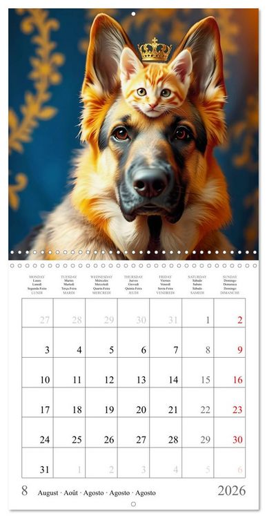 Produktbild: Des amis inhabituels (Calendrier mural carr&eacute; 2026 30x30 cm) Calendrier double avec une page pour vos prises de notes