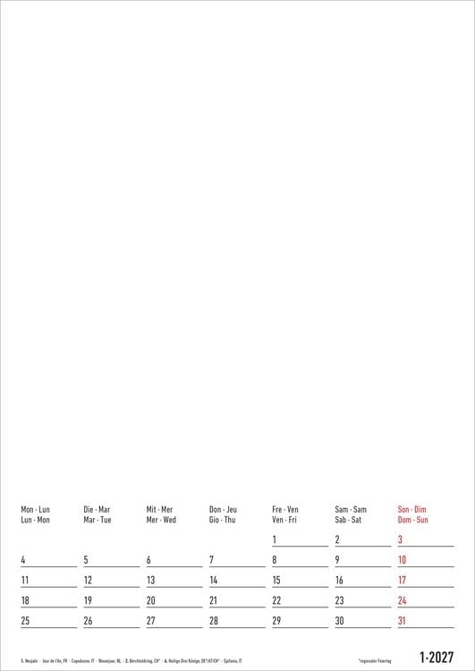 Produktbild: Kreativkalender A4 - 2 in 1 2027