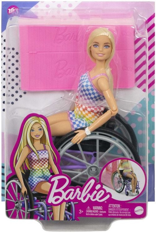 Produktbild: Barbie-Puppe mit Rollstuhl und Rampe, blond, Barbie Fashionistas
