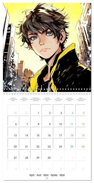 Produktbild: Manga boys (Calendrier mural carr&eacute; 2026 30x30 cm) Calendrier double avec une page pour vos prises de notes