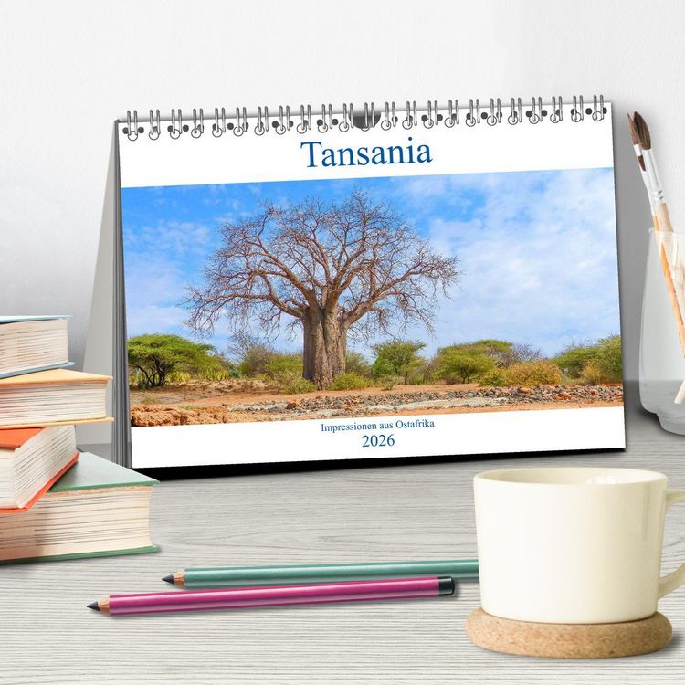 Produktbild: Tansania. Impressionen aus Ostafrika (Tischkalender 2026 DIN A5 quer), CALVENDO Monatskalender