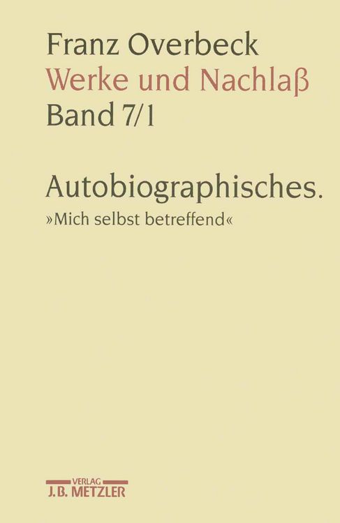 Produktbild: Franz Overbeck: Werke und Nachla&szlig;