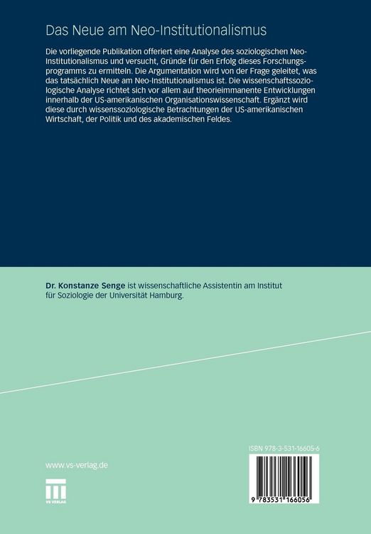 Produktbild: Das Neue am Neo-Institutionalismus