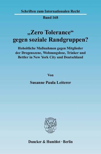 Produktbild: "Zero Tolerance" gegen soziale Randgruppen?