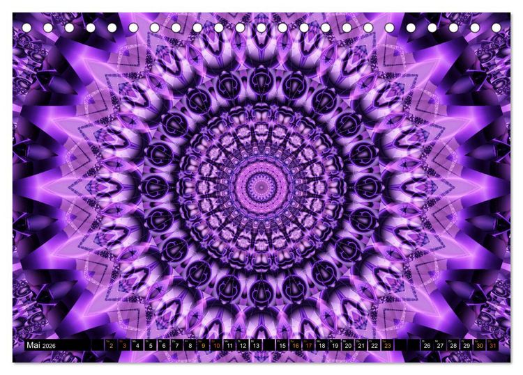 Produktbild: Energie - Mandalas, Spiritualit&auml;t durch die Farbe Lila (Tischkalender 2026 DIN A5 quer), CALVENDO Monatskalender