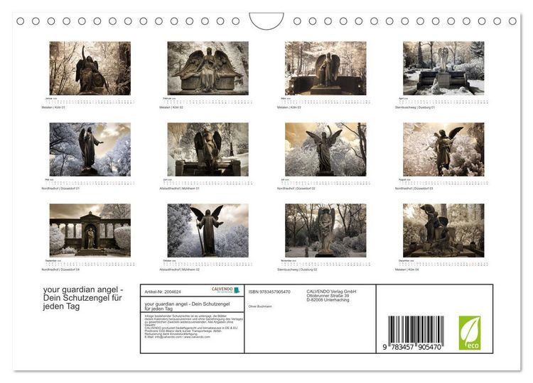 Produktbild: your guardian angel - Dein Schutzengel f&uuml;r jeden Tag (Wandkalender 2026 DIN A4 quer), CALVENDO Monatskalender