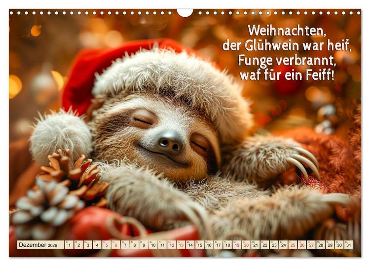 Produktbild: Faultier - Albtraum Sport (Wandkalender 2026 DIN A3 quer), CALVENDO Monatskalender