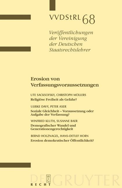 Produktbild: Erosion von Verfassungsvoraussetzungen