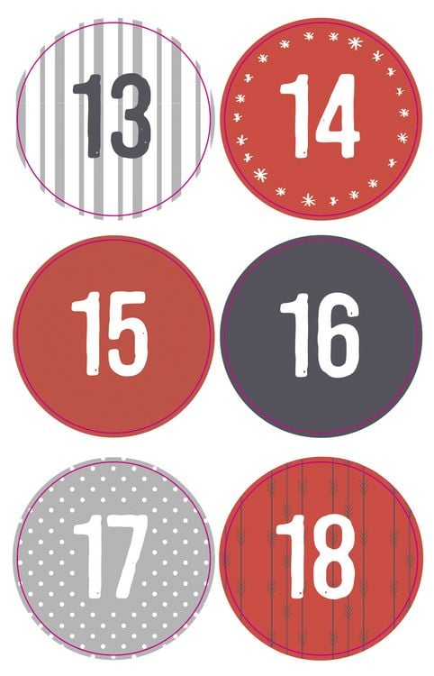 Produktbild: Folia Adventskalender-Set STYLE, aus 24 lebensmittel echten T&uuml;ten, Satinband, Sticker