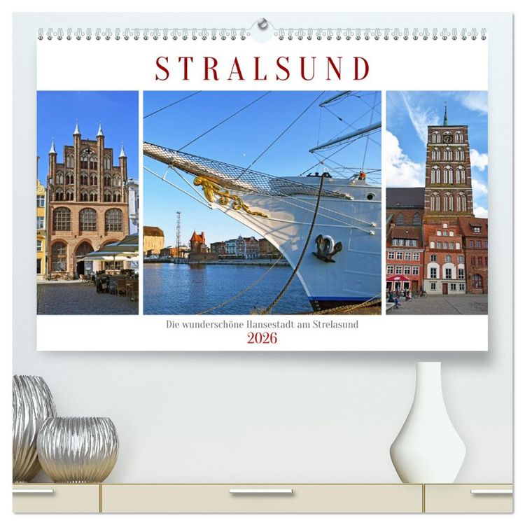 Produktbild: Stralsund, die wundersch&ouml;ne Hansestadt am Strelasund (hochwertiger Premium Wandkalender 2026 DIN A2 quer), Kunstdruck in Hochglanz