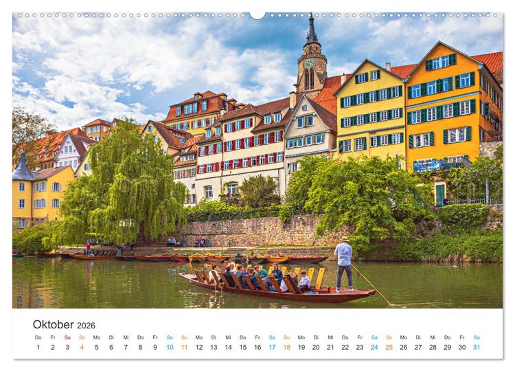 Produktbild: T&uuml;bingen - Die schw&auml;bische Universit&auml;tsstadt (hochwertiger Premium Wandkalender 2026 DIN A2 quer), Kunstdruck in Hochglanz