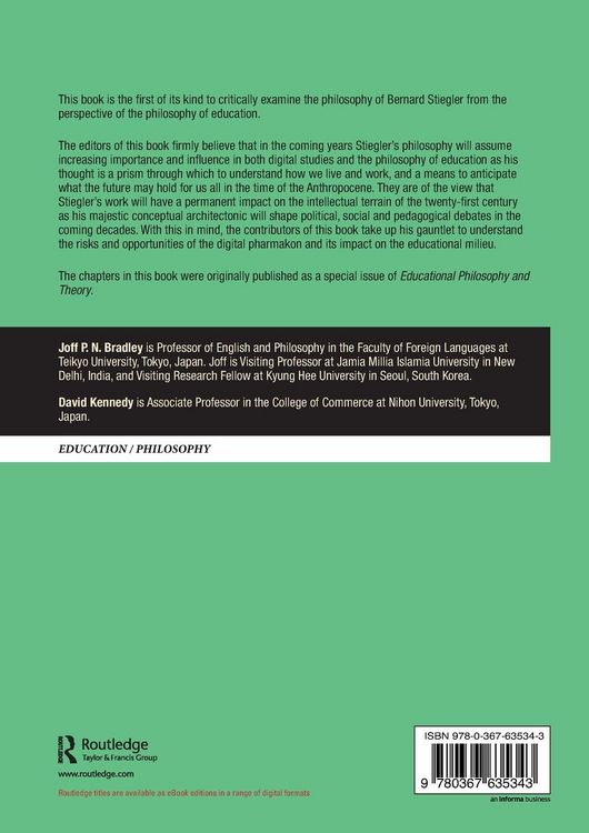 Produktbild: Bernard Stiegler and the Philosophy of Education