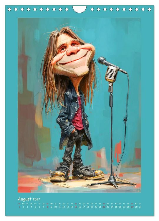 Produktbild: Rock-Rhythmus. Karikaturen zwischen Kunst und Kult (Wandkalender 2027 DIN A4 hoch), CALVENDO Monatskalender
