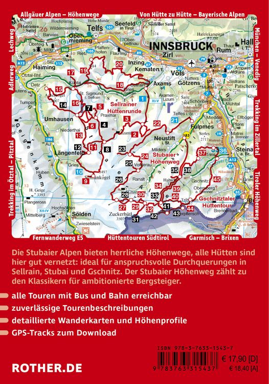 Produktbild: ROTHER Wanderf&uuml;hrer Stubaier H&ouml;henweg, Sellrainer H&uuml;ttenrunde, Gschnitztaler H&uuml;ttentour. 3 alpine Mehrtagestouren