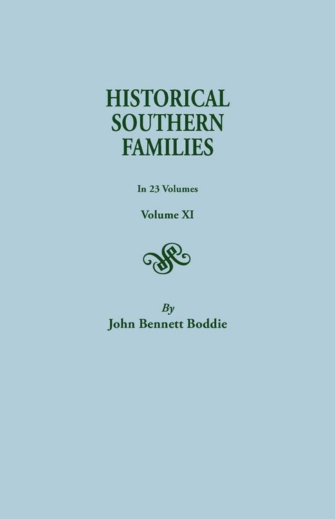 Produktbild: Historical Southern Families. in 23 Volumes. Volume XI