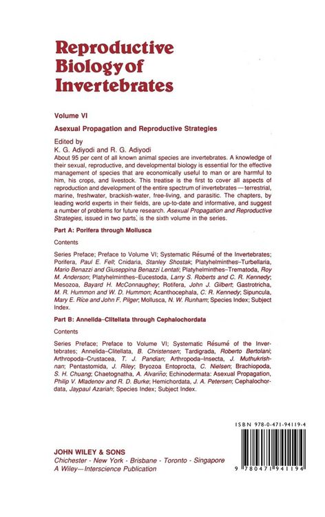 Produktbild: Reproductive Biology Invert V 6 Pt B