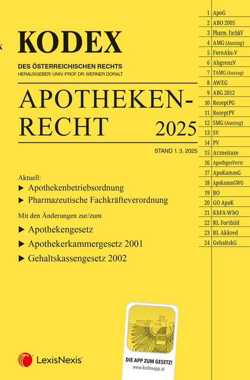 Produktbild: KODEX Apothekenrecht 2025 - inkl. App