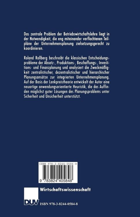 Produktbild: Integrierte Unternehmensplanung