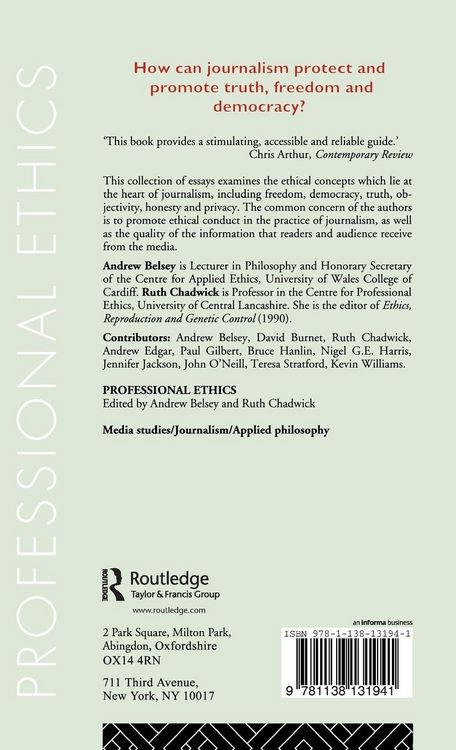 Produktbild: Ethical Issues in Journalism and the Media
