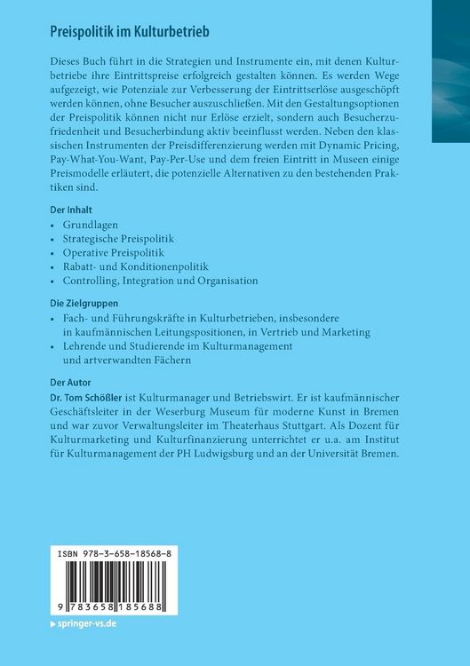 Produktbild: Preispolitik im Kulturbetrieb
