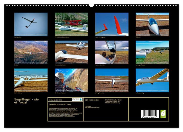 Produktbild: Segelfliegen - wie ein Vogel (hochwertiger Premium Wandkalender 2026 DIN A2 quer), Kunstdruck in Hochglanz